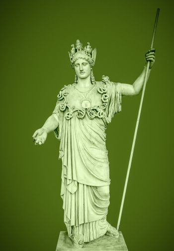 statue, green background Wallpaper 1640x2360