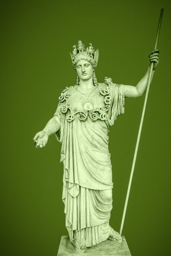 statue, green background Wallpaper 640x960