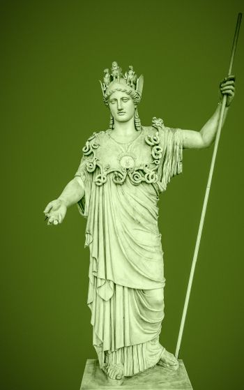 statue, green background Wallpaper 1752x2800