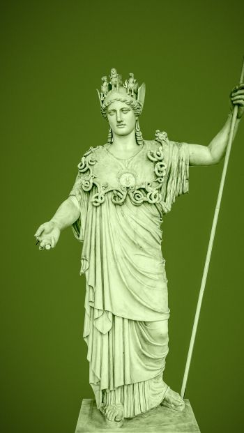 statue, green background Wallpaper 640x1136