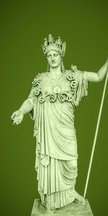 statue, green background Wallpaper 720x1440