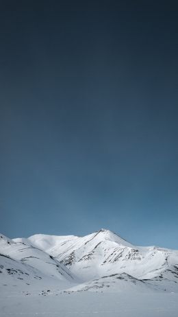 Svalbard, mountains, snow Wallpaper 2160x3840