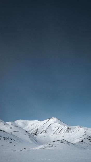 Обои 640x1136 Шпицберген, горы, снег