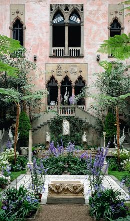 beautiful garden, plants, statues Wallpaper 600x1024