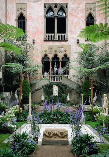 beautiful garden, plants, statues Wallpaper 1668x2388