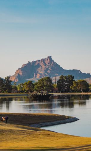 lake, mountains, mountain range Wallpaper 1200x2000