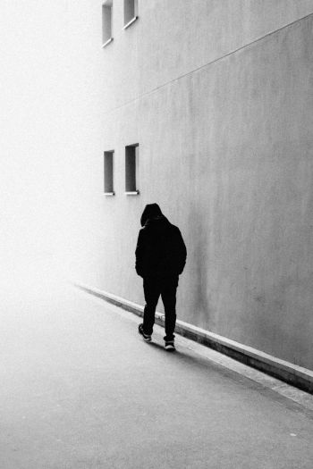 Paris, France, lonely man Wallpaper 640x960