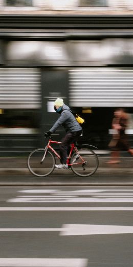 Paris, France, cyclist Wallpaper 720x1440