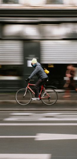 Paris, France, cyclist Wallpaper 1440x2960