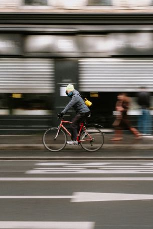 Paris, France, cyclist Wallpaper 640x960