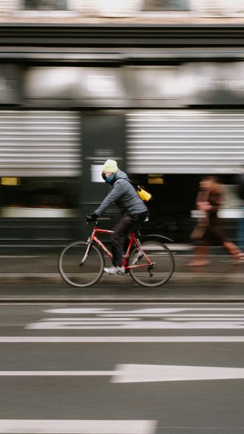 Paris, France, cyclist Wallpaper 640x1136