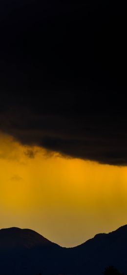 sunset, black cloud Wallpaper 1080x2340