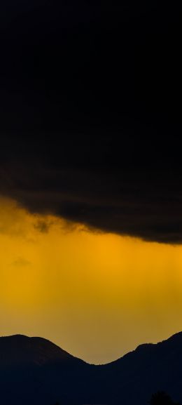 sunset, black cloud Wallpaper 1080x2400