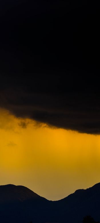 sunset, black cloud Wallpaper 1080x2400