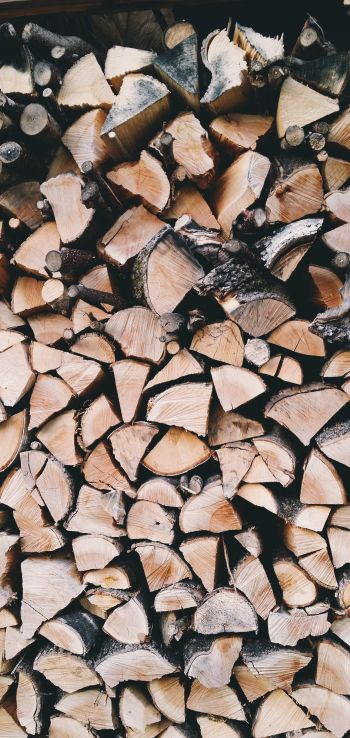 firewood, wood Wallpaper 1080x2280