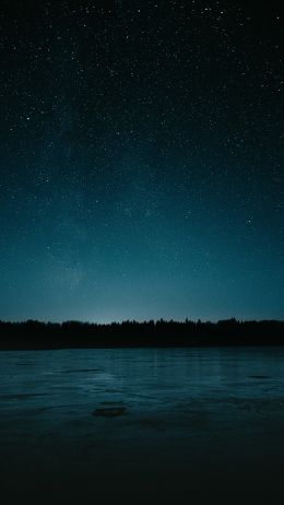 starry night, lake Wallpaper 2160x3840