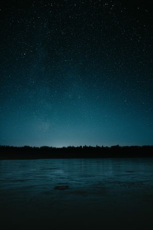 starry night, lake Wallpaper 3712x5568