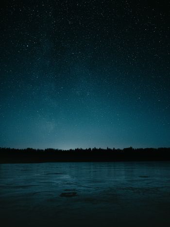 Обои 2048x2732 звездная ночь, озеро