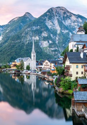 Hallstatt, Austria, lake Wallpaper 1640x2360