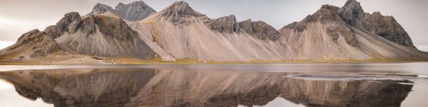 mountains, lake Wallpaper 1590x400