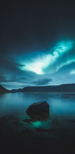 Iceland, northern lights Wallpaper 1080x2220