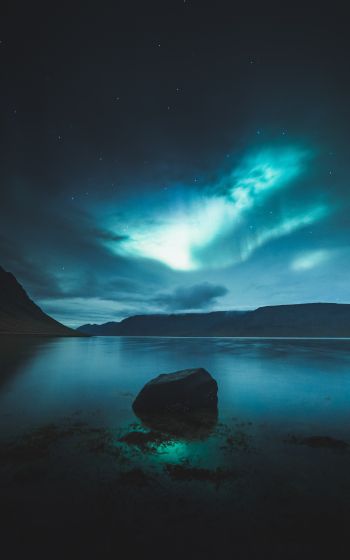 Iceland, northern lights Wallpaper 1600x2560