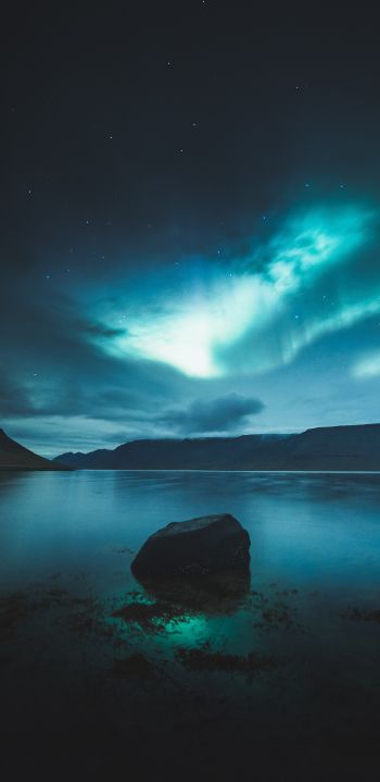 Iceland, northern lights Wallpaper 1080x2220