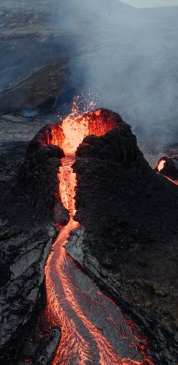lava, eruption Wallpaper 1080x2220