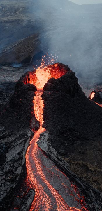 lava, eruption Wallpaper 1440x2960