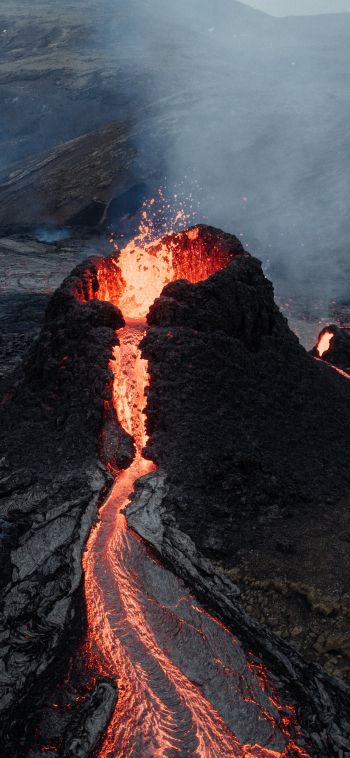 lava, eruption Wallpaper 1080x2340