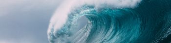 wave, sea Wallpaper 1590x400