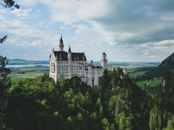 Обои 1024x768 Замок Нойшванштайн, Германия