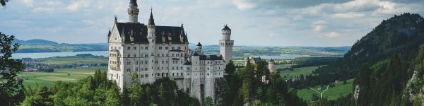 Neuschwanstein Castle, Germany Wallpaper 1590x400