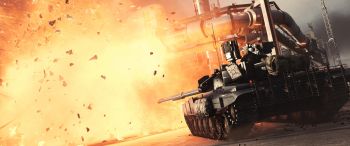 Battlefield 4, tank, explosion Wallpaper 3440x1440