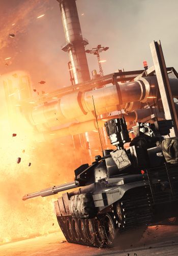 Battlefield 4, tank, explosion Wallpaper 1668x2388