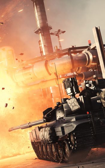 Battlefield 4, tank, explosion Wallpaper 800x1280