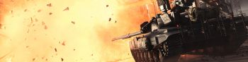 Battlefield 4, tank, explosion Wallpaper 1590x400