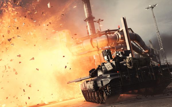 Обои 2560x1600 Battlefield 4, танк, взрыв