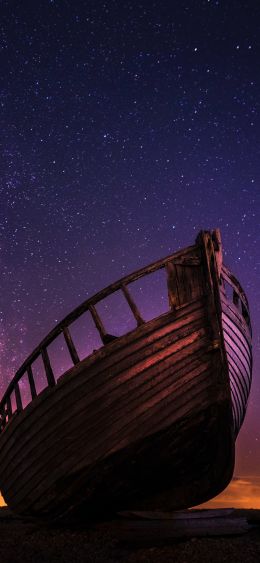 Dungeness, Great Britain, boat Wallpaper 1080x2340
