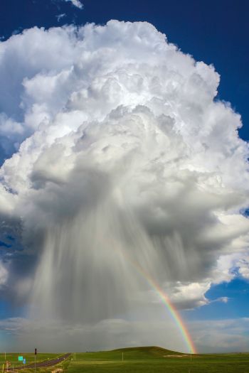 clouds, rainbow Wallpaper 640x960