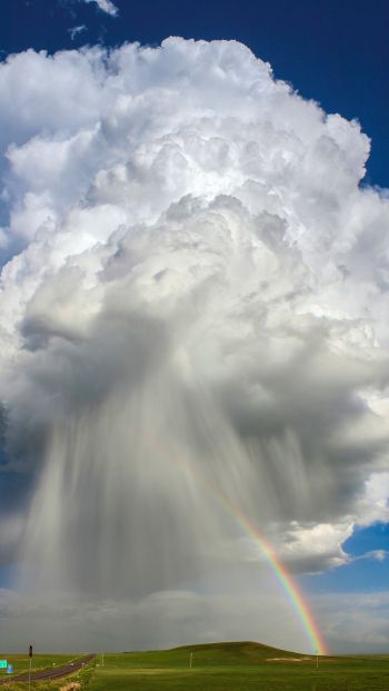 clouds, rainbow Wallpaper 640x1136