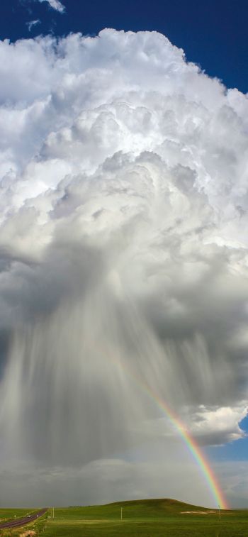 clouds, rainbow Wallpaper 828x1792