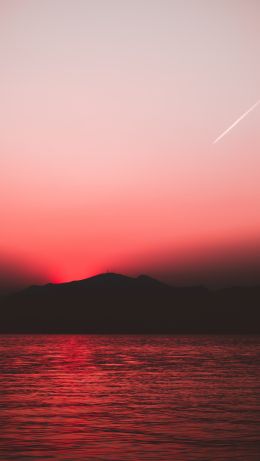 sea, mountain, sunset Wallpaper 640x1136