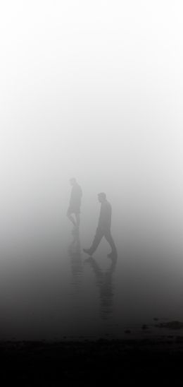 fog, people Wallpaper 1080x2280