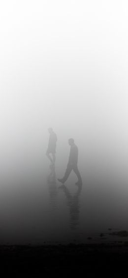 fog, people Wallpaper 828x1792