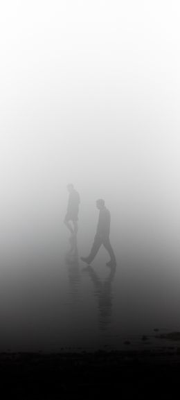 fog, people Wallpaper 1440x3200