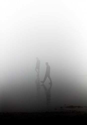 fog, people Wallpaper 1640x2360