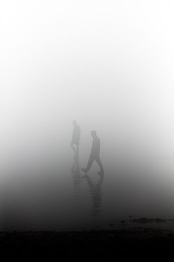 fog, people Wallpaper 640x960