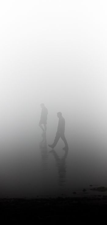 fog, people Wallpaper 1440x3040