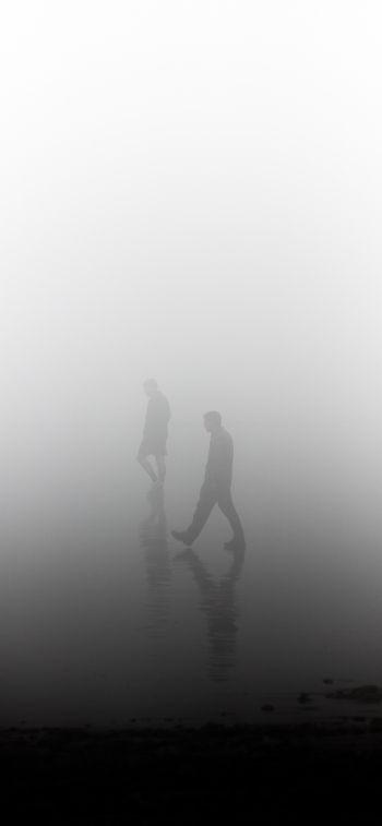 fog, people Wallpaper 1284x2778